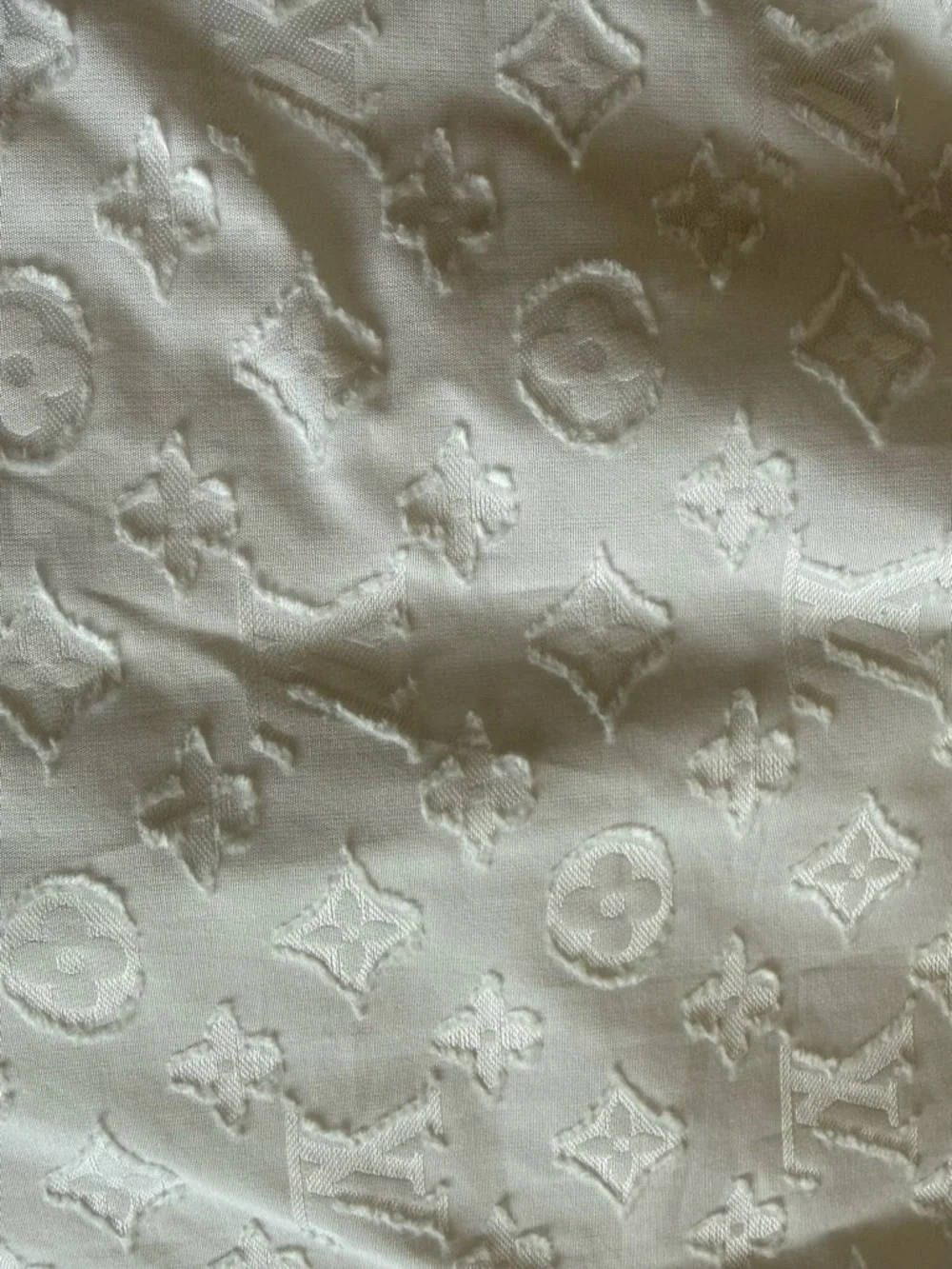 Louis Vuitton White Jacquard Shirt with Navy Label and Gold Threading - Picture 4 of 6